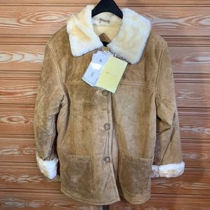 Dennis Basso Whiskey Brown Faux Fur Coat